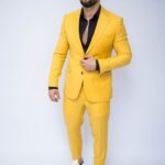 Costum Bărbați Galben Elegant & Smart Casual 88% Lana Super 160’s