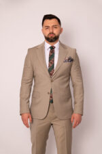Costum Bărbați Crem Nisip Lana Super 160’s