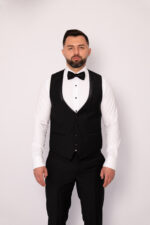 Costum Mire & Nas Negru Rever Detașabil set: 4 piese - imagine 8