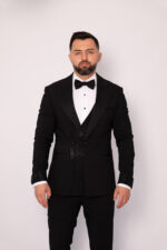 Costum Negru Mire Nas Cu Pietre - imagine 2