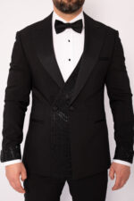 Costum Negru Mire Nas Cu Pietre