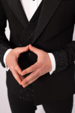 Costum Negru Mire Nas Cu Pietre - imagine 7