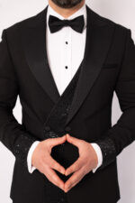 Costum Negru Mire Nas Cu Pietre - imagine 8