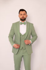 Costum Mire & Nas Verde Fistic Rever Detașabil set:4 piese - imagine 6