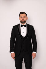 Costum Mire & Nas Negru Rever Detașabil set: 4 piese - imagine 5